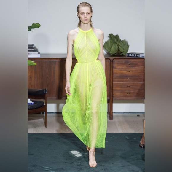 EUC Jason Wu Neon Yellow 2017 Runway Dress. Size 4 - Picture 1 of 11